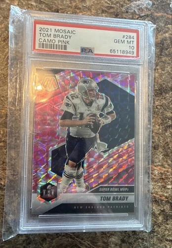 New Listing2021 Panini Mosaic - Super Bowl MVPs Tom Brady #284 Camo Pink Mosaic Prizm
