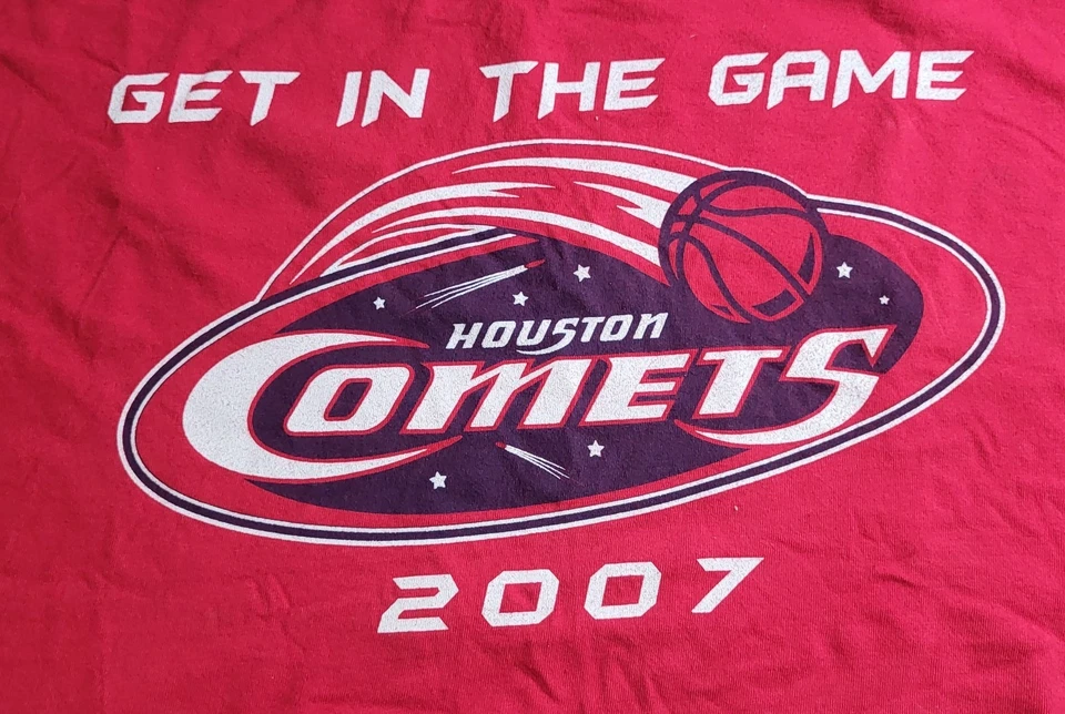 Vtg Houston Comets WNBA 2007 Get In The Game Red T Shirt Womens Size L Big Three - Image 2 of 4