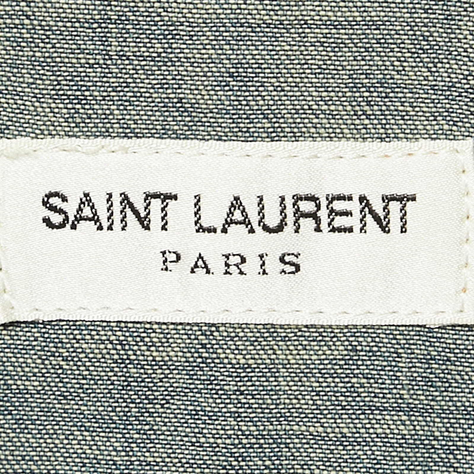 Camicetta Saint Laurent blu in denim ricamato con bottoni davanti S