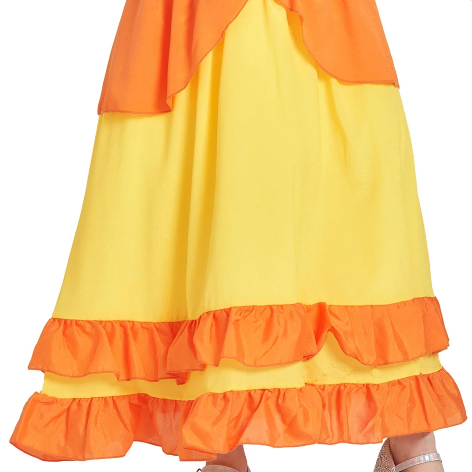 Disfraz de princesa para niña - Vestido amarillo con corona, guantes varita, edades 10-12 Foto 4 de 4