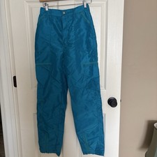 1980s Vintage Parachute Pants Size 7 Turquoise Blue