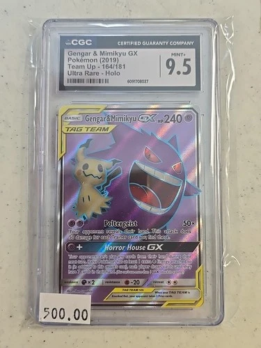 CGC 9.5 Mint+ Gengar & Mimikyu GX 164/181 Pokémon Team Up 2019 English RARE!