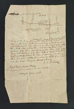 1833 antique SURVEY MAP port bay wayne co ny PHILIP LOUNS farm GRAVE mudge creek