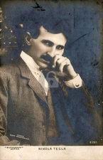 Nikola Tesla by Burr Mcintosh NY Roto Series RPPC Photo Postcard COPY