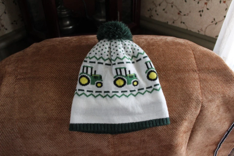 John Deere Tractor Pom Pom Sherpa Lined Beanie Winter Hat  Toddler One Size - Image 3 of 3