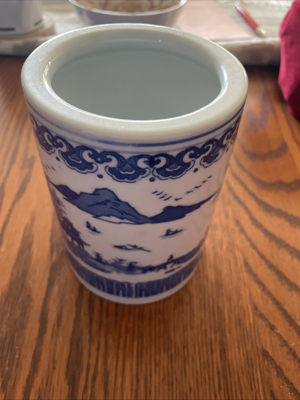 5” Exquisite Handmade Brush Pot Chinese Blue and White Porcelain