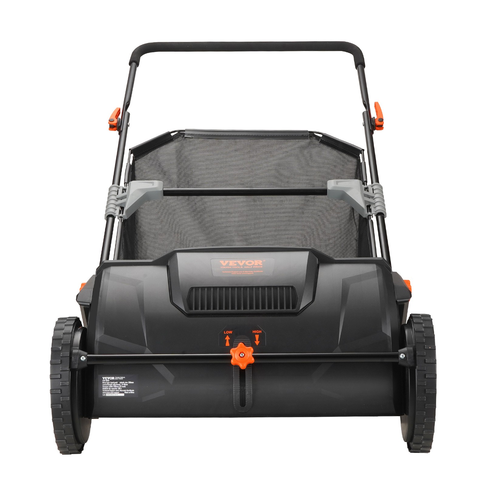 Push Lawn Sweeper, 21-inch Leaf & Grass Collector, Strong Rubber Wheels & Heavy 