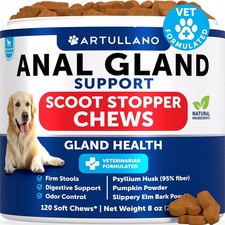 Anal Gland Support Chews for Dogs Scoot Treatment Fiber Blend with Pumpkin