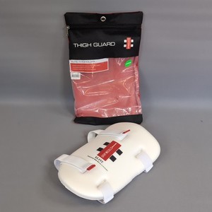 Gray Nicolls Elite Cricket Thigh Guard Junior Size Adjustable White Like New