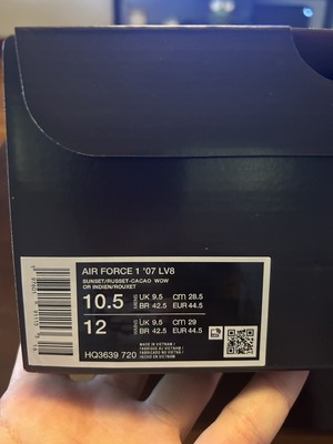 Air Force One  07 Lv8  - Hq3639-720 Sz 10.5.  Sunset/ Russet Cocoa