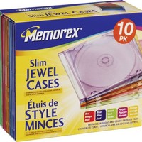 Memorex 10-pack Cd Slim Jewel Cases 5mm - Assorted Colors Memorex 10-pack Cd Slim Jewel Cases 5mm - Assorted Colors