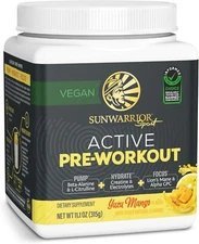 Sunwarrior Pre Workout Powder Energy Drink Vegan, Plant-Based Pre-Workout 11.1oz