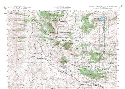 Sherman Mountains Quadrangle, Wyoming 1948 Topo Map USGS 15 Minute Topographic