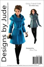 Cozy Trend Coat Doll Clothes Sewing Pattern 16.5" RTB101 Grace Claire Tonner