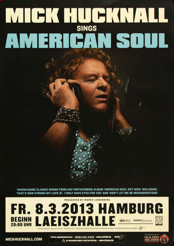 Mick Hucknall - American Soul , Hamburg 2013 | Konzertplakat | Poster-image