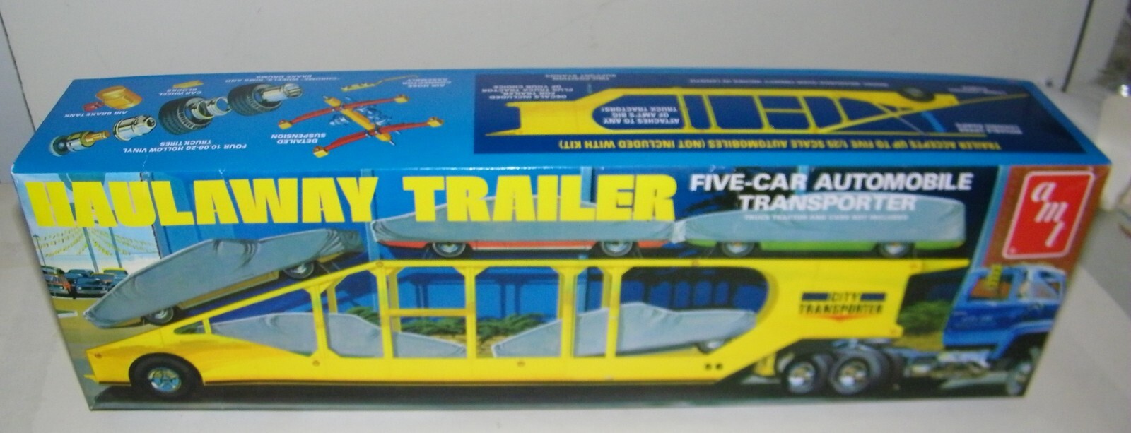 AMT HAULAWAY TRAILER FIVE CAR TRANSPORT MODEL KIT 1/25TH Sealed Parts