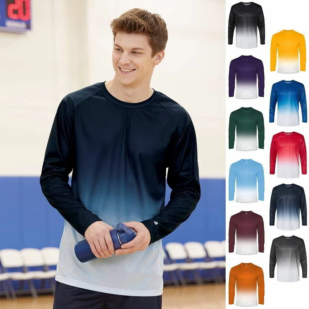 Badger Ombre Long Sleeve T Shirt 4204