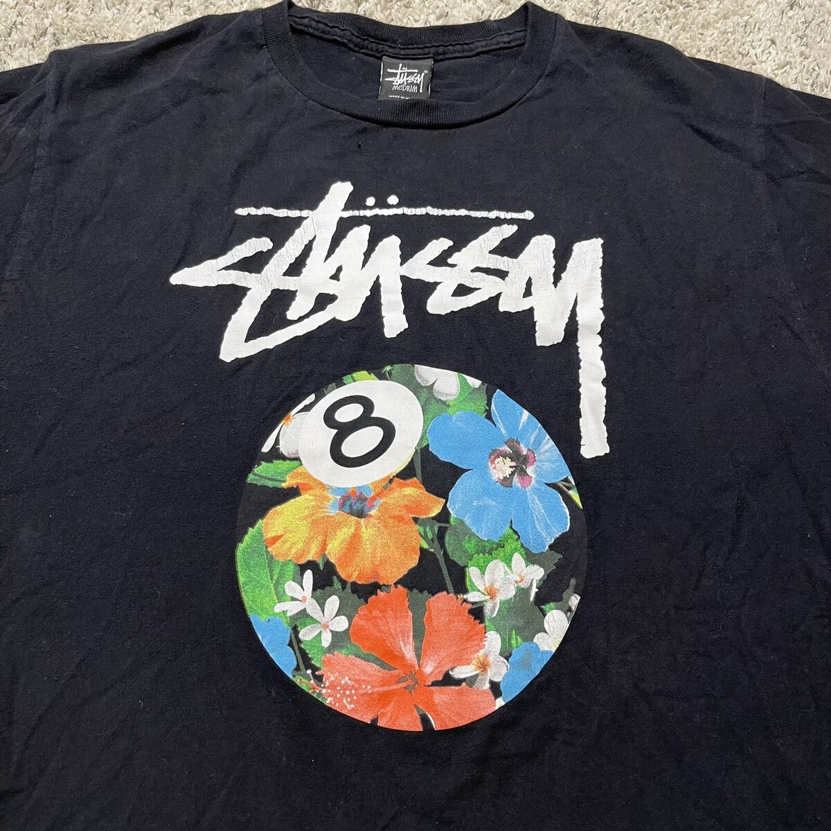 Vintage Stussy Shirt 8 Ball Short Sleeve Floral Eight Ball Vintage Stussy Shirt 8 Ball Short Sleeve Floral Eight Ball