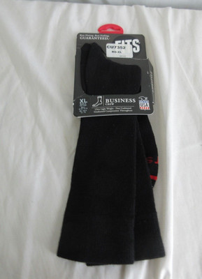 Fits Socks Business Crew Black Merino Wool XL Ultra Light Weight New
