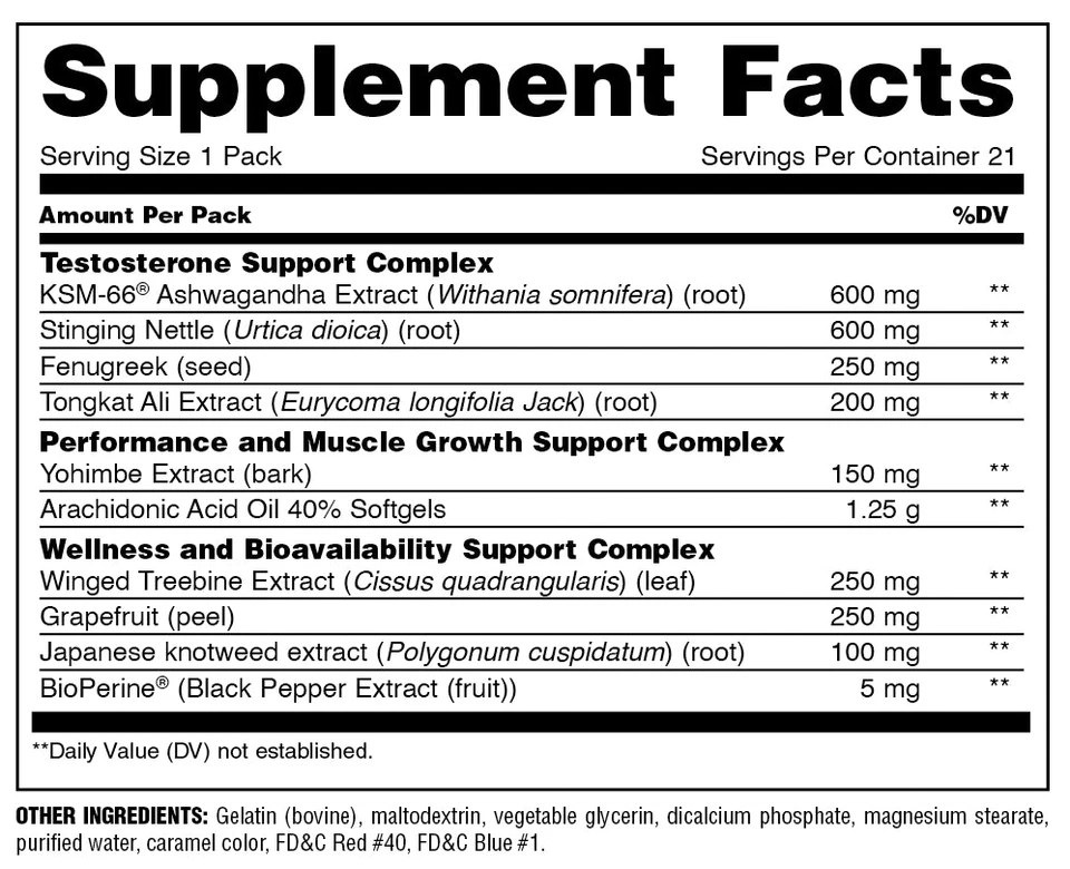 TESTE UNIVERSAL DE NUTRIÇÃO ANIMAL All-in-One Matriz de Construção Muscular Masculina 21 Pacotes - Imagem 3 de 3