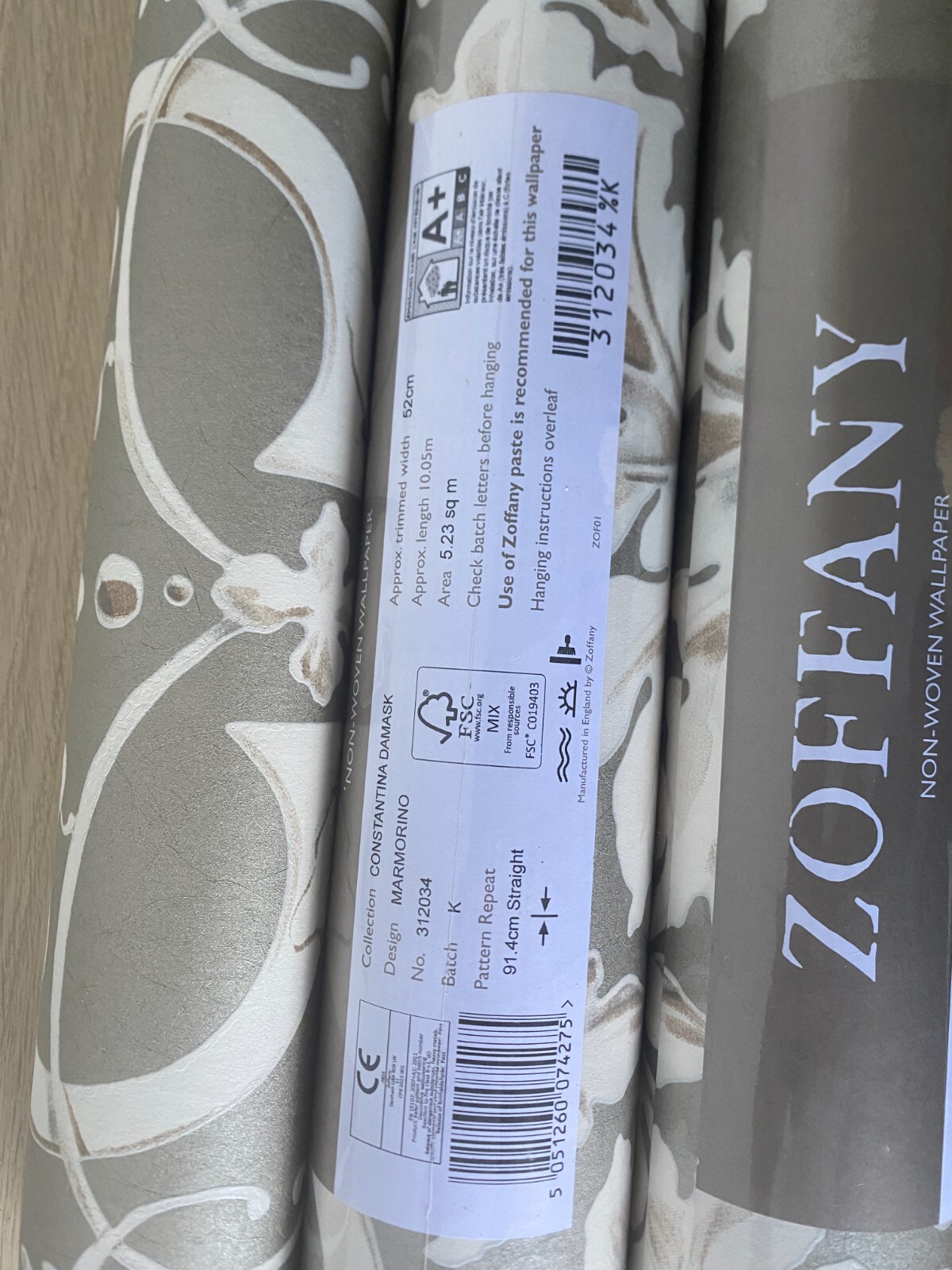 Zoffany Damask Wallpaper eBay