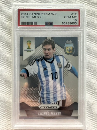 2014 Panini Prizm World Cup Soccer #12 Lionel Messi Argentina PSA 10