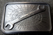 Vintage Snap-On Tools Advertising Brass Belt Buckle w/Wrench on Front-Numbered