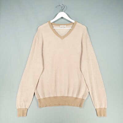 Neiman Marcus Pullover Herren Extra Large Braun Baumwolle Kaschmirmischung Strick Oberteil