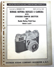 Genuine Illustrated Parts List 5524 for Kodak Retina S Camera 24 Pages Complete