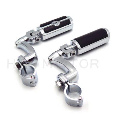 Chrome 360 Réglable 1.5 " Tête de Mort Repose-Pied Kit Pour Honda VTX1300 Shadow - Photo 1/4