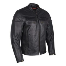 Men's Premium Leather MCJ Vented Motorcycle Jacket Biker Apparel Vance Leather