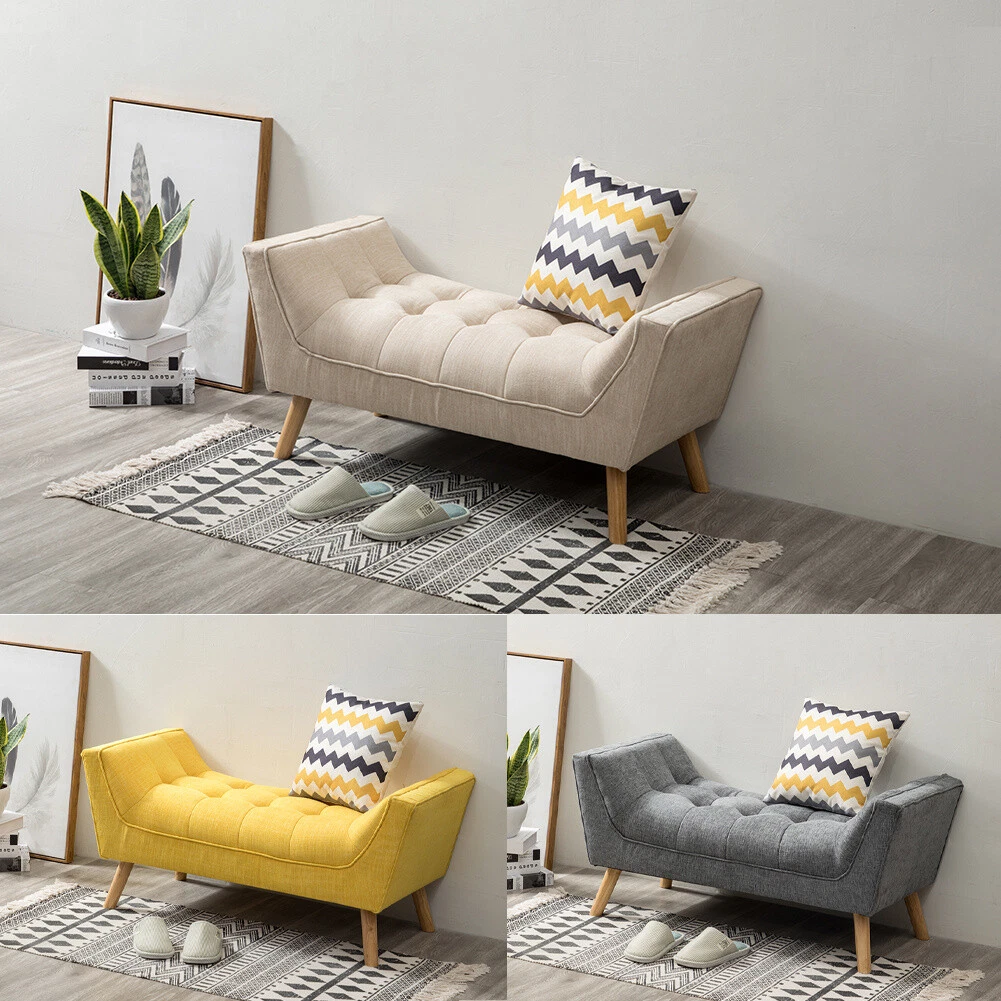 Modern Bench Bed End Chair Ottoman Padded Seat Footstool Bedroom