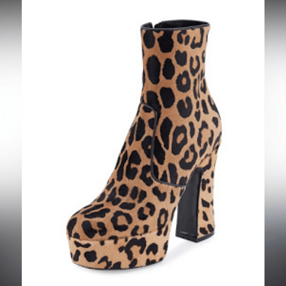 Stivaletto Saint Laurent Pony Hair Manto platform naturale nuovo con scatola retrò taglia 37 US 7