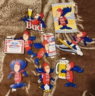 Vintage BUD MAN Budweiser Beer Large Stickers Lot of 8, unused