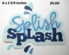 SPLISH SPLASH BEACH POOL TITLE summer scrapbook premade paper piecing by Rhonda