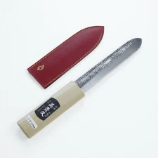 "MIKIHISA" Makiri : Hammered Pattern Shirogami Makiri Knife 150mm