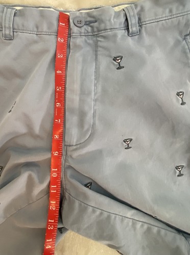J.Crew Chino Shorts Mens 31w Martini Glass Flat Front Vintage 90s Blue Grey - Picture 5 of 8