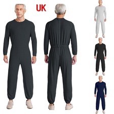 UK Alzheimers Anti-strip Jumpsuit For Elderly Men Lightweight Romper Nursing 