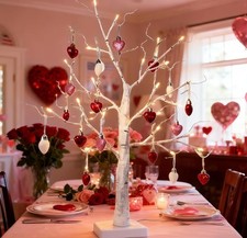 Mini Valentines Day Christmas Tree Ornaments Decorations,20Ct 1.18 Inch Pink Red