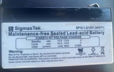 SigmasTek SP12-1.2 Genuine SLA Battery 12V 1.2AH