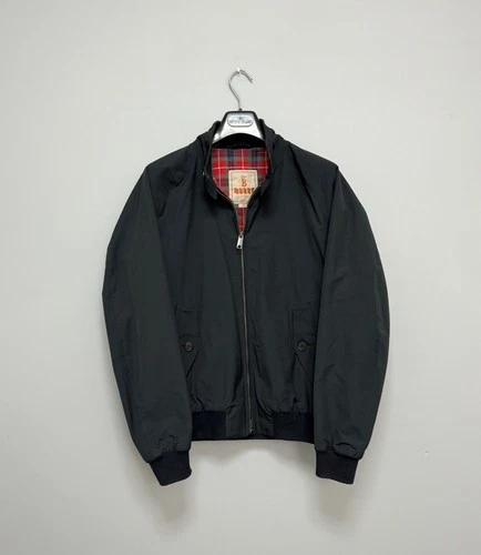 Baracuta G9 Harrington Jacket Men's Black Classic Tartan Lined Size 42