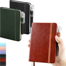 Small Pocket Notebooks 3 Pack A6 College Ruled, Hardcover with Pens, 3.7x5.7"