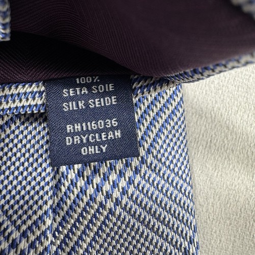 Corbata delgada Charles Tyrwhitt azul a cuadros de prisionero de guerra 100 % seda hecha a mano en Inglaterra - Imagen 7 de 8