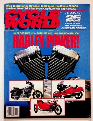 Cycle World Magazine Nov 1987 Vol 26 No 11 Harley Power 25th Anniv CBS - Image 1 of 2