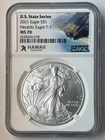 2021 American Silver Eagle Type 1 U.S. State Series Hawaii NGC MS70