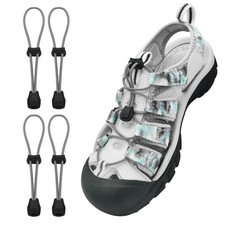 NDTEZUGT 2 Pairs Elastic No Tie Shoe Laces 40Inch, 2 Gray Strong Lock 