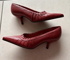 Pumps Gr. 37, Echt Leder, Rot, 50er, 60er Jahre Style