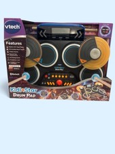 VTech Kidi Star Drum Pad Black Music Lights Games Drumsticks Bluetooth