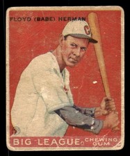 1933 GOUDEY BABE HERMAN 5 POOR RC R319 BASEBALL CHICAGO CUBS