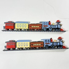 Vintage 1990 Burwood 2 Train Wall Decor 3110A 3110B Nursery Boys Room Decor